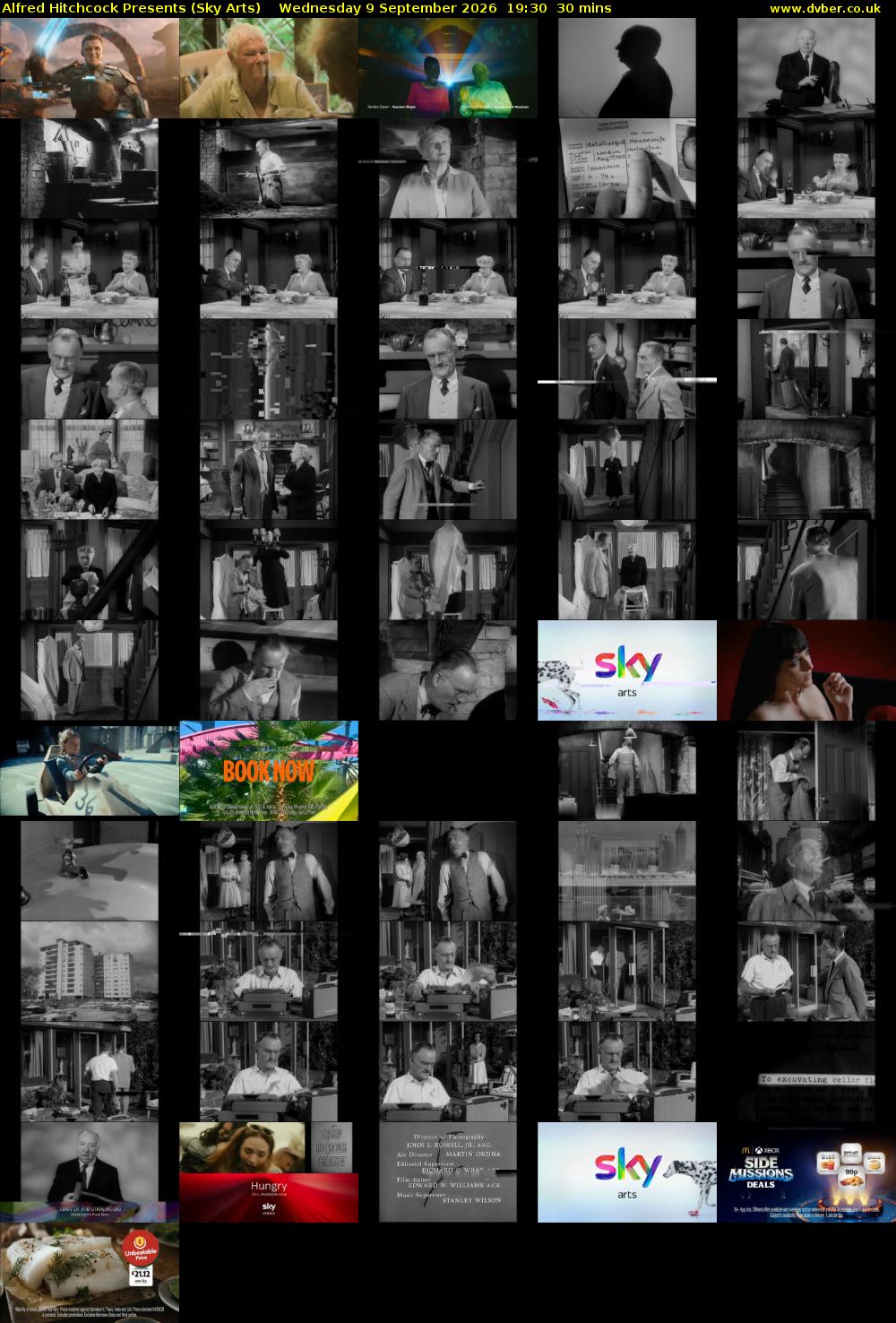 Alfred Hitchcock Presents (Sky Arts) Wednesday 9 September 2026 19:30 - 20:00