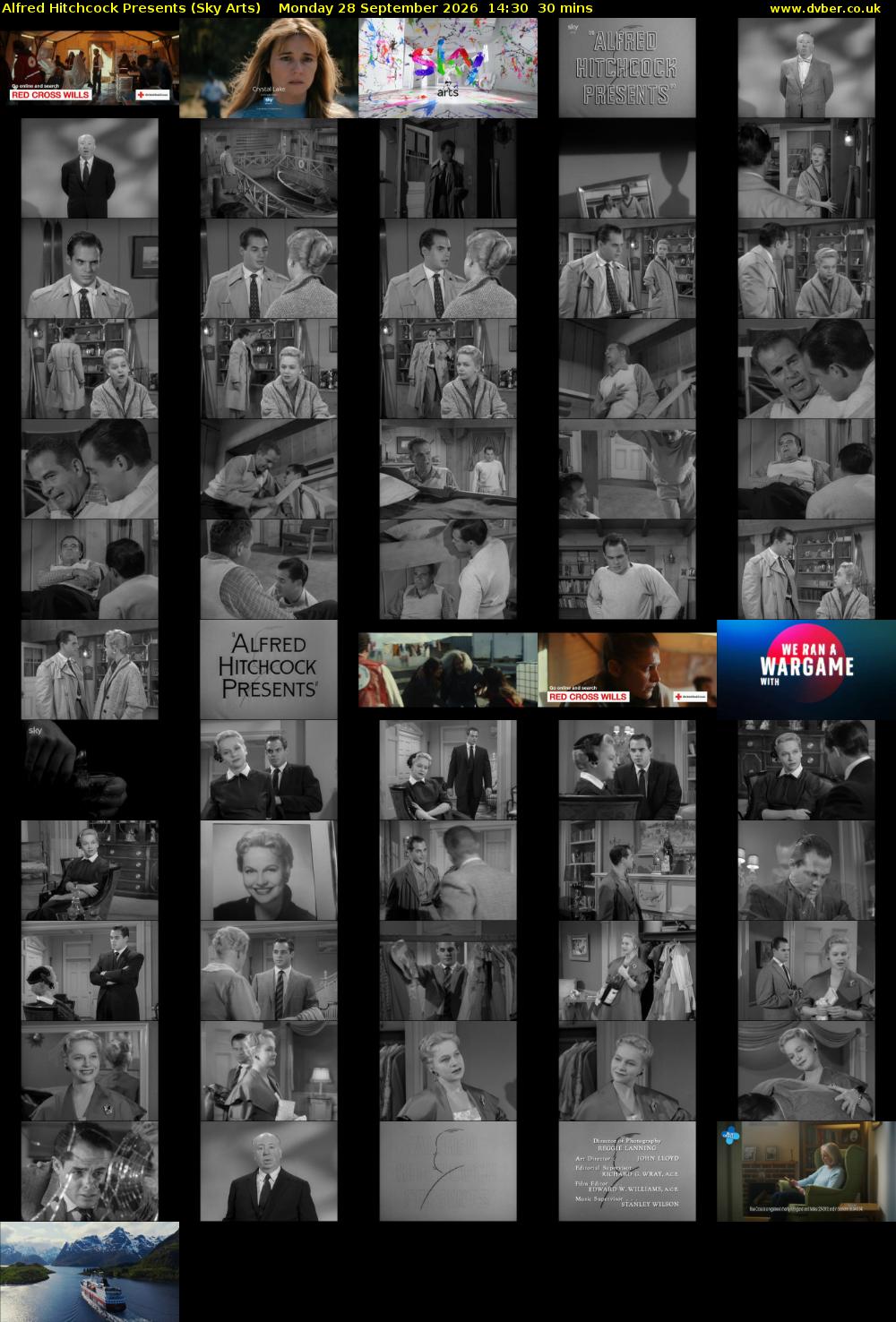 Alfred Hitchcock Presents (Sky Arts) Monday 28 September 2026 14:30 - 15:00