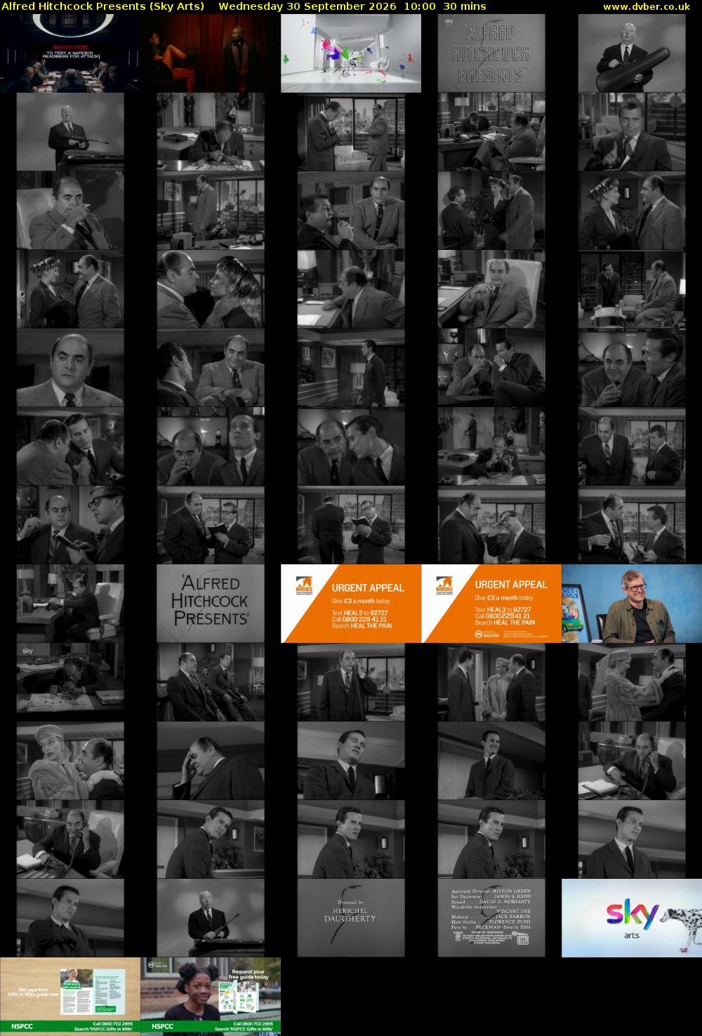 Alfred Hitchcock Presents (Sky Arts) Wednesday 30 September 2026 10:00 - 10:30