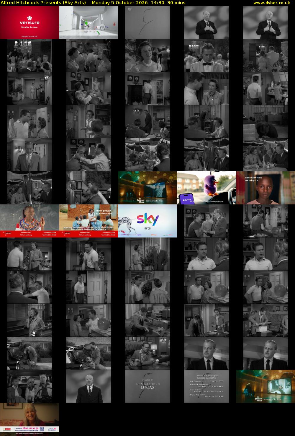 Alfred Hitchcock Presents (Sky Arts) Monday 5 October 2026 14:30 - 15:00