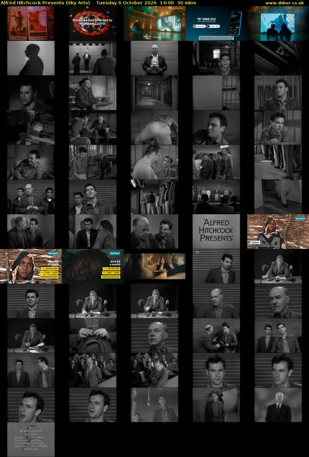 Alfred Hitchcock Presents (Sky Arts) Tuesday 6 October 2026 14:00 - 14:30