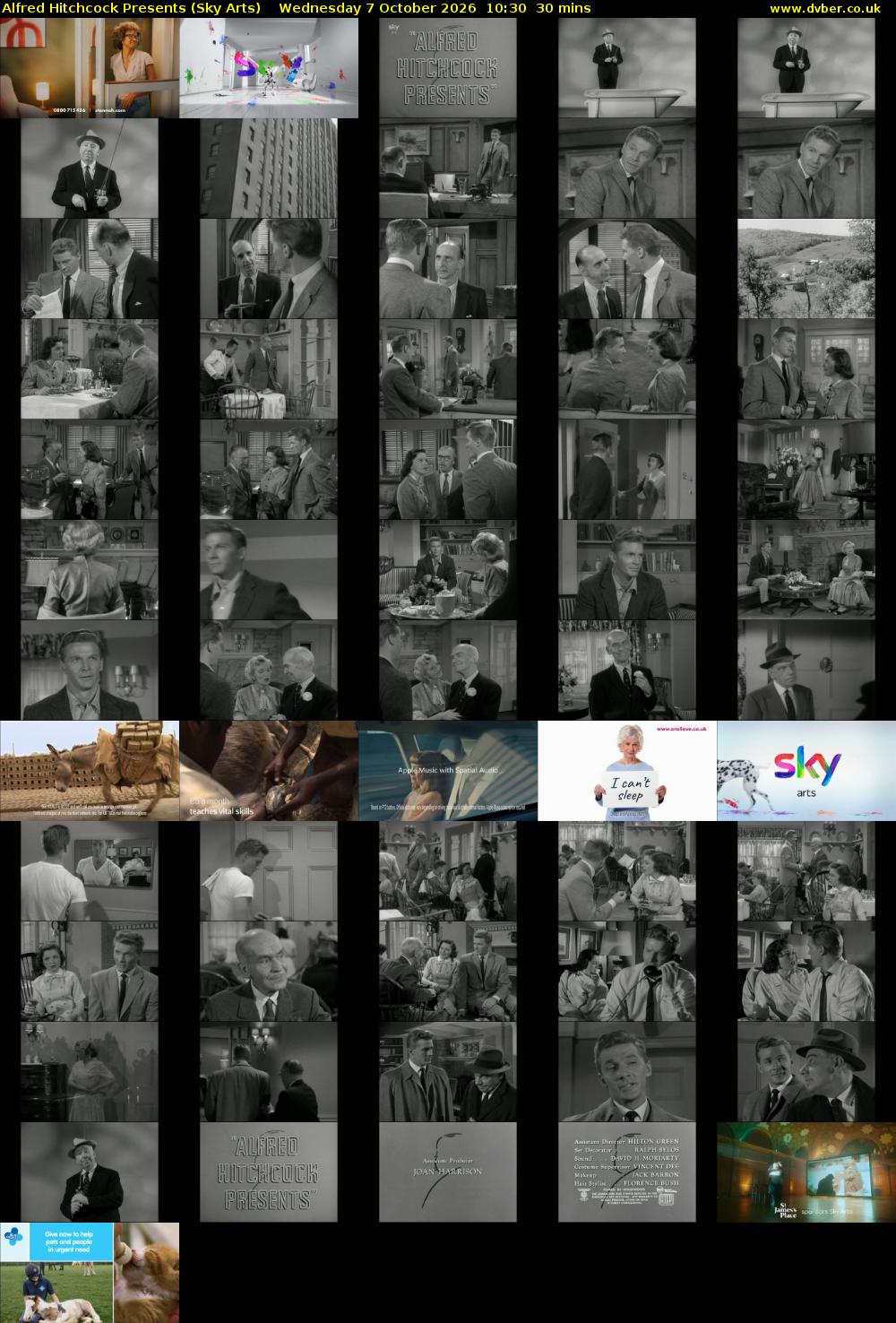 Alfred Hitchcock Presents (Sky Arts) Wednesday 7 October 2026 10:30 - 11:00