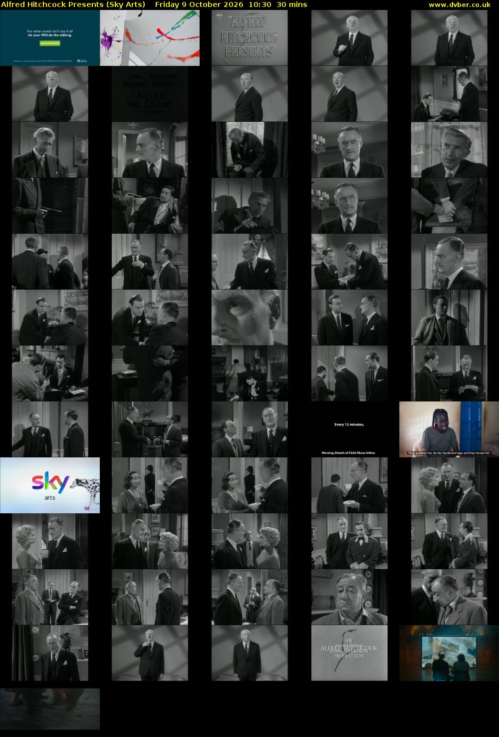Alfred Hitchcock Presents (Sky Arts) Friday 9 October 2026 10:30 - 11:00