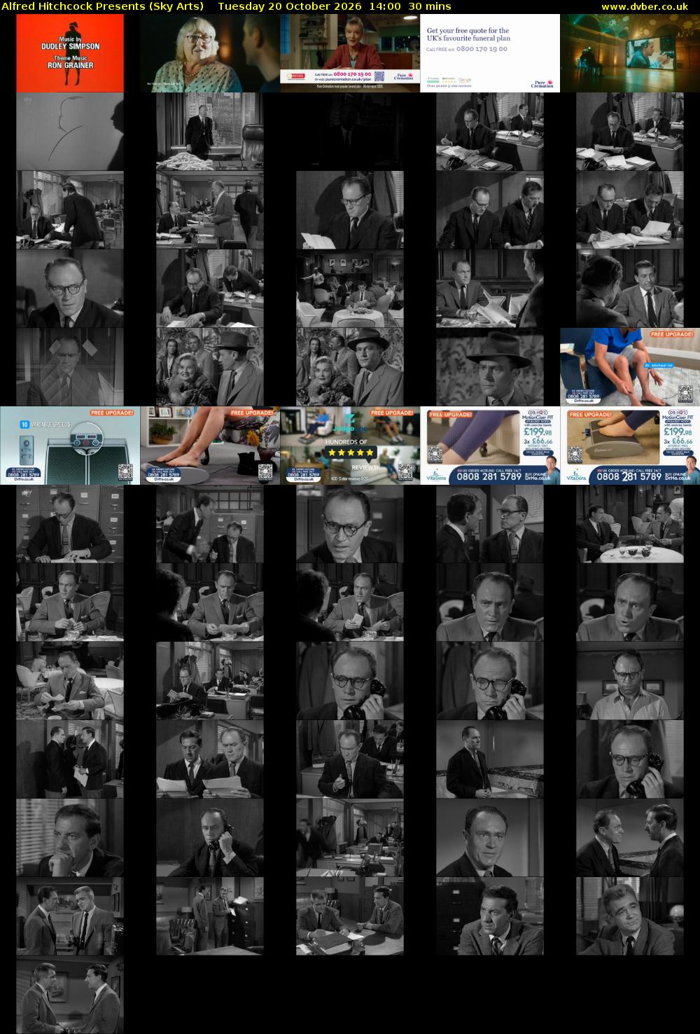 Alfred Hitchcock Presents (Sky Arts) Tuesday 20 October 2026 14:00 - 14:30