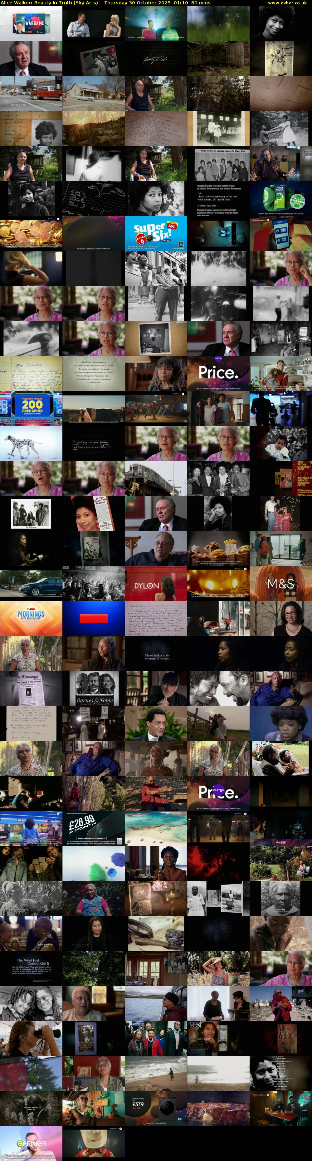 Alice Walker: Beauty In Truth (Sky Arts) Thursday 30 October 2025 01:10 - 02:30