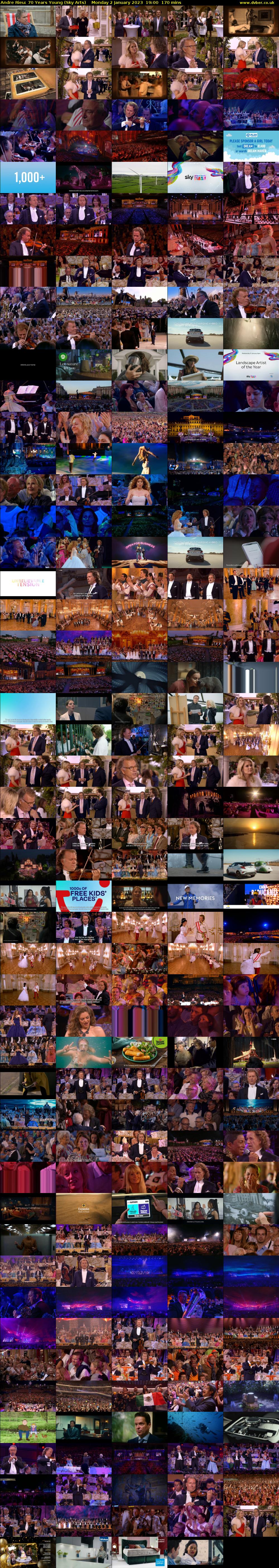 Andre Rieu: 70 Years Young (Sky Arts) Monday 2 January 2023 19:00 - 21:50