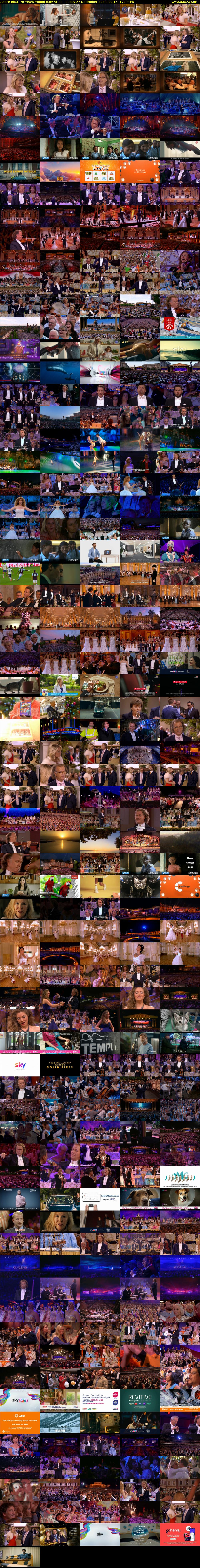 Andre Rieu: 70 Years Young (Sky Arts) Friday 27 December 2024 09:15 - 12:05