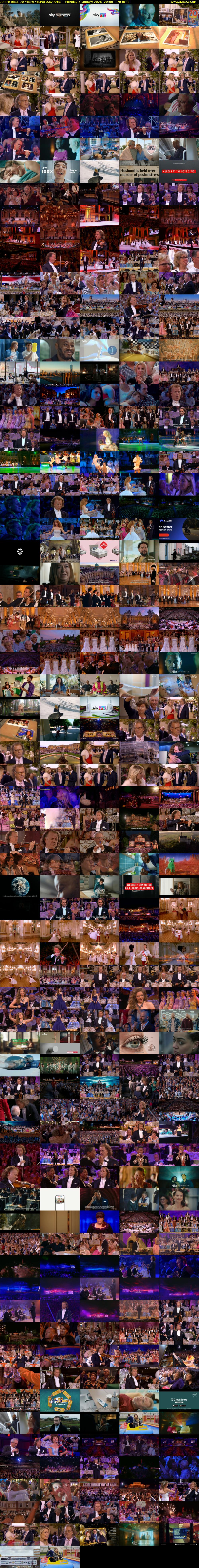 Andre Rieu: 70 Years Young (Sky Arts) Monday 5 January 2026 20:00 - 22:50