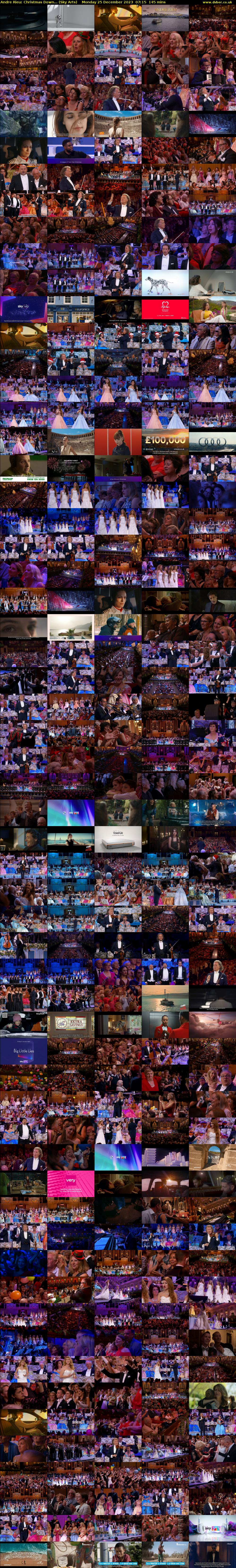 Andre Rieu: Christmas Down... (Sky Arts) Monday 25 December 2023 07:15 - 09:40