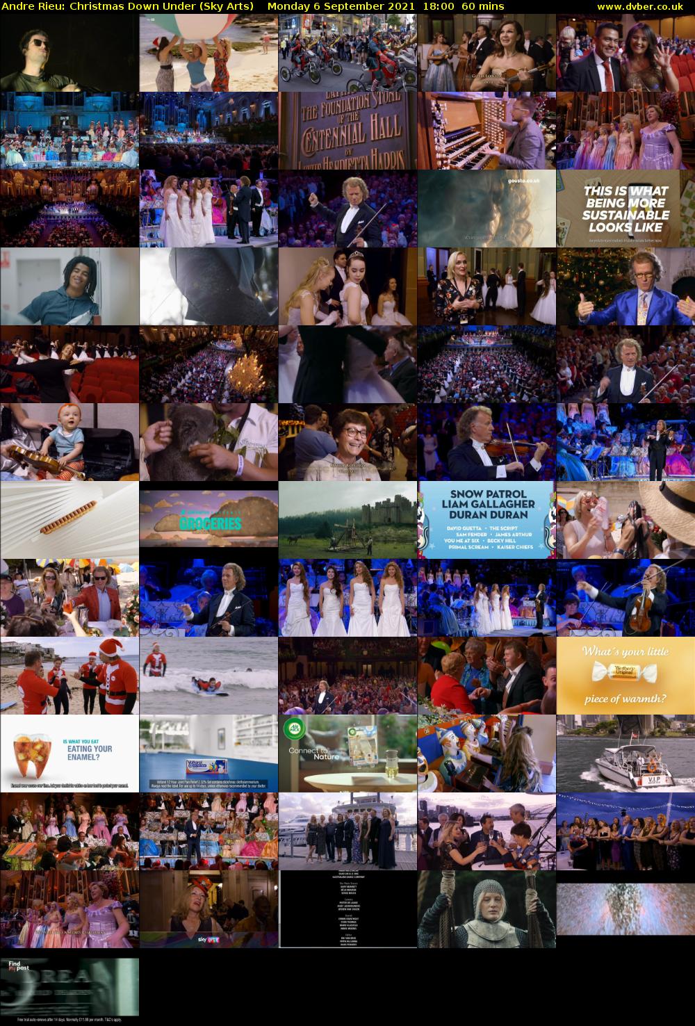 Andre Rieu: Christmas Down Under (Sky Arts) Monday 6 September 2021 19:00 - 20:00