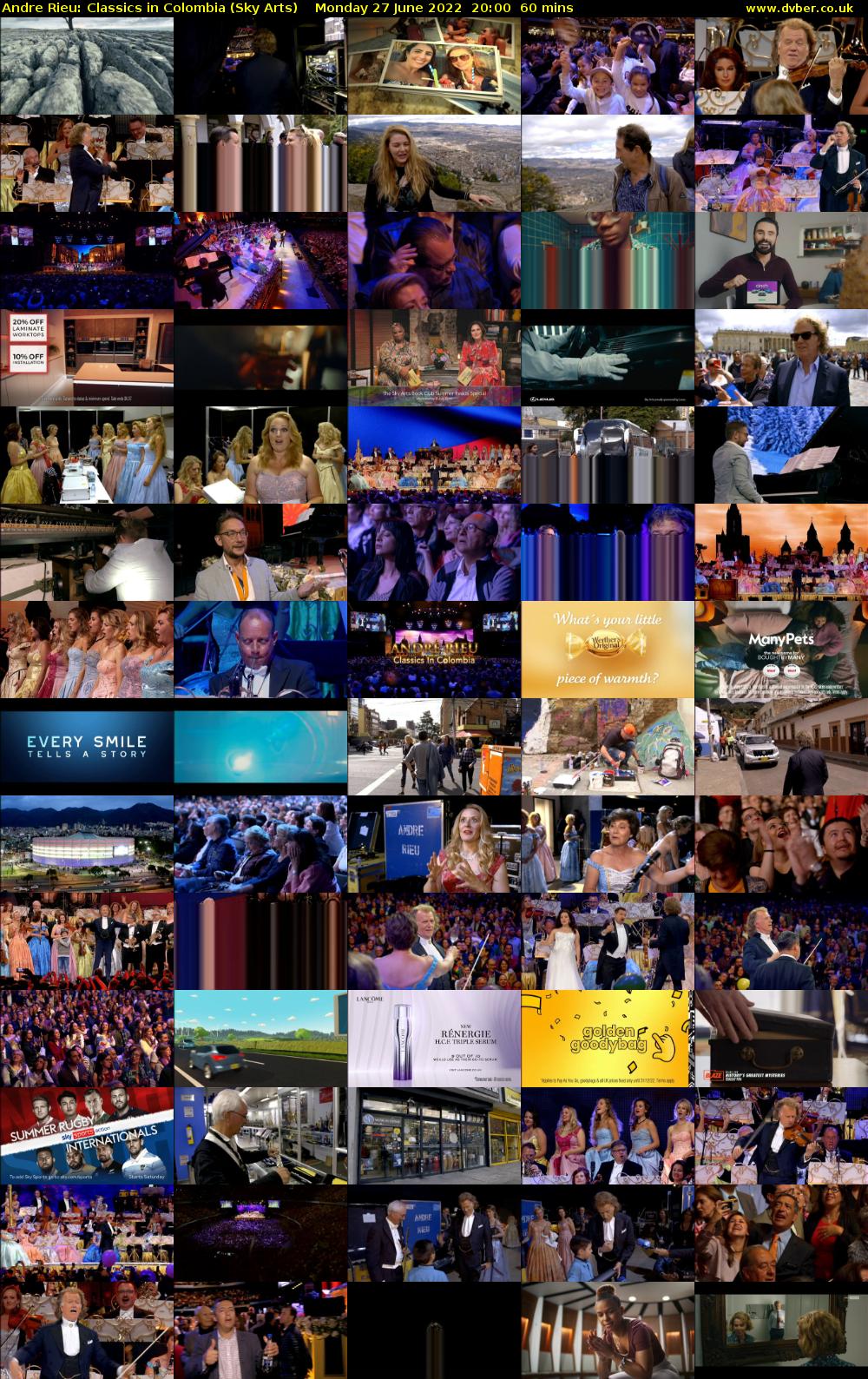Andre Rieu: Classics in Colombia (Sky Arts) Monday 27 June 2022 20:00 - 21:00
