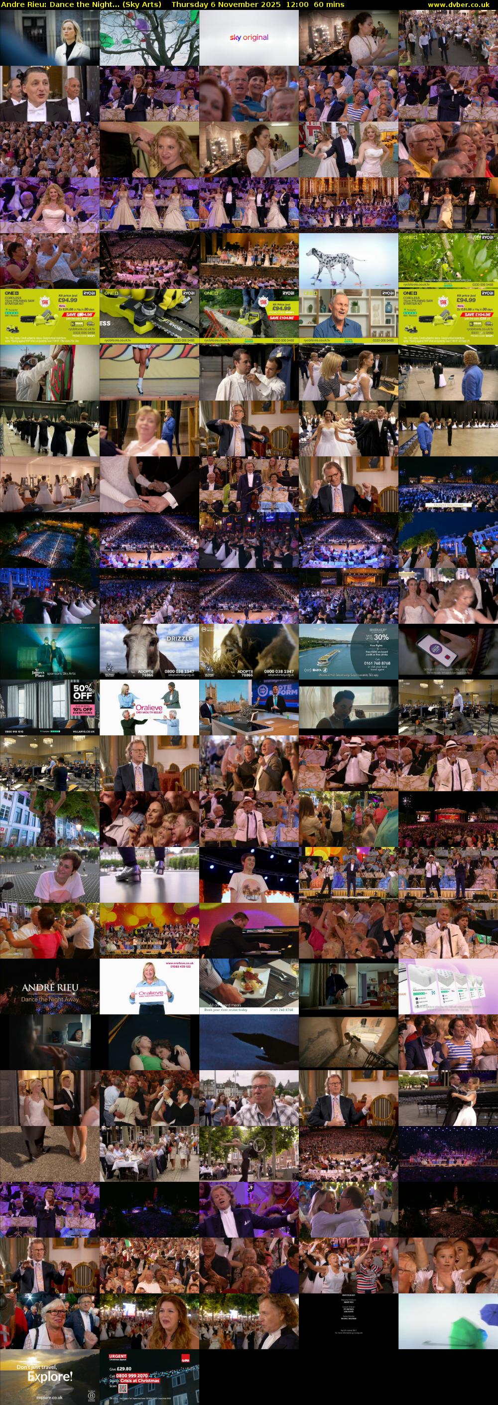 Andre Rieu: Dance the Night... (Sky Arts) Thursday 6 November 2025 12:00 - 13:00