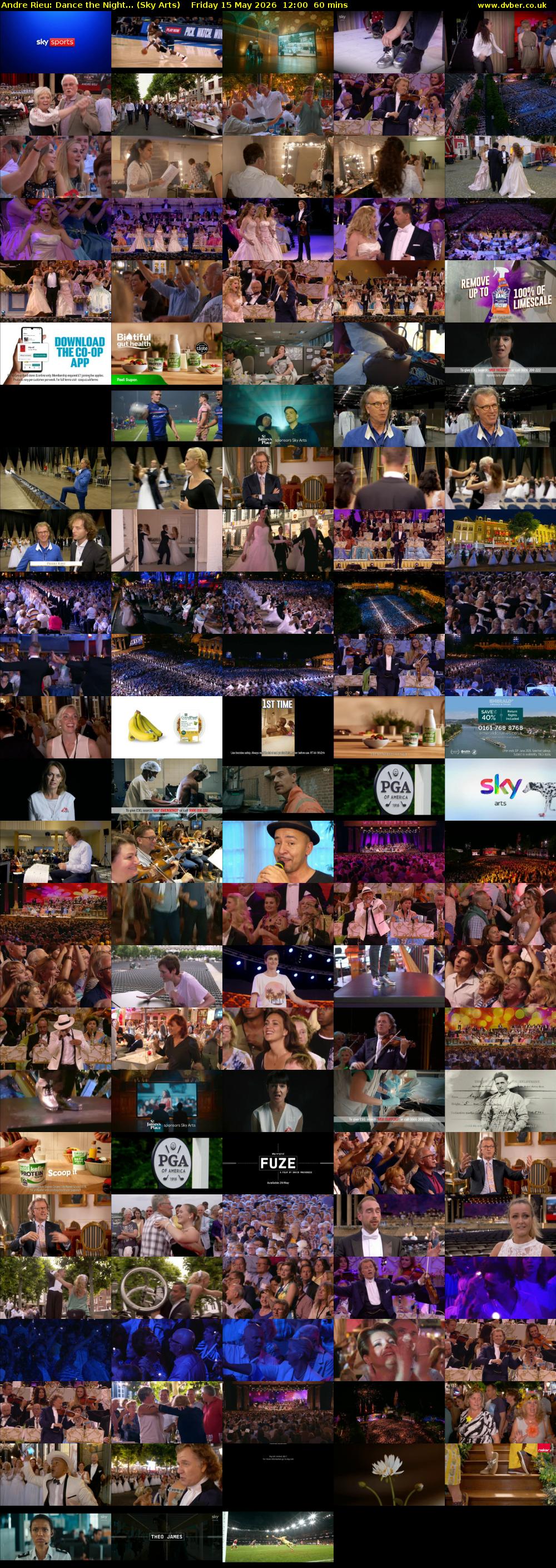Andre Rieu: Dance the Night... (Sky Arts) Friday 15 May 2026 12:00 - 13:00