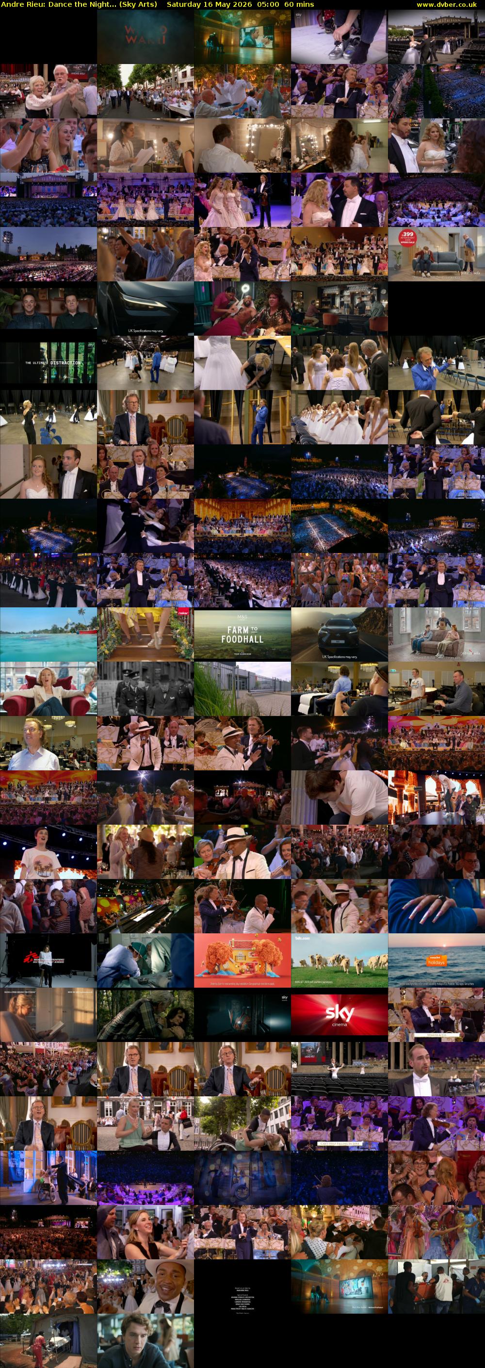 Andre Rieu: Dance the Night... (Sky Arts) Saturday 16 May 2026 05:00 - 06:00