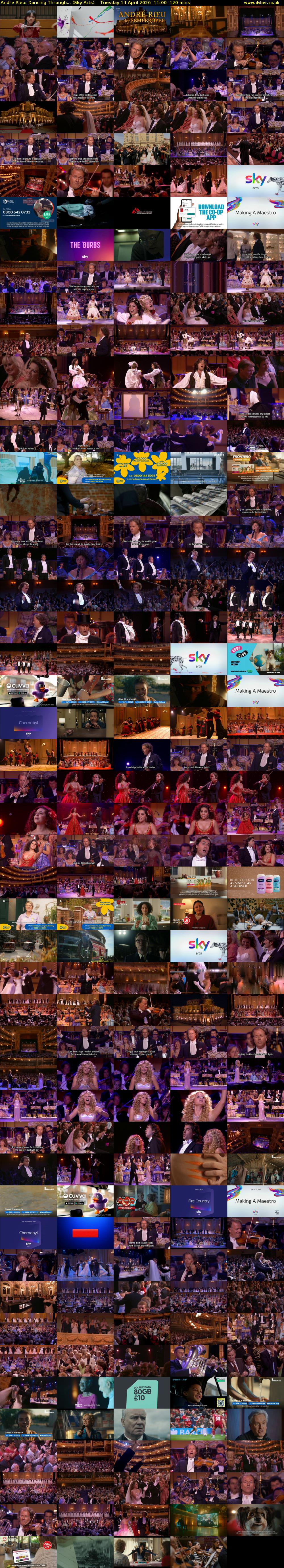 Andre Rieu: Dancing Through... (Sky Arts) Tuesday 14 April 2026 11:00 - 13:00