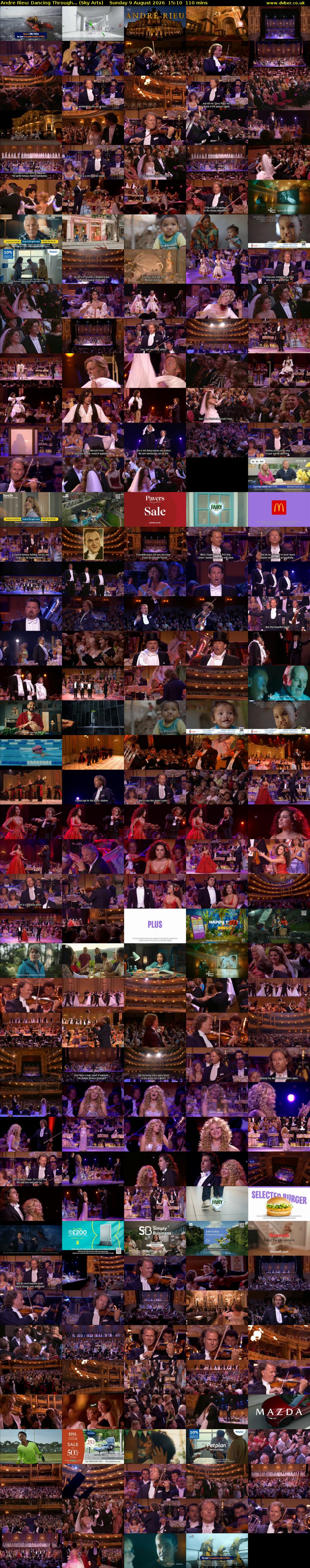 Andre Rieu: Dancing Through... (Sky Arts) Sunday 9 August 2026 15:10 - 17:00