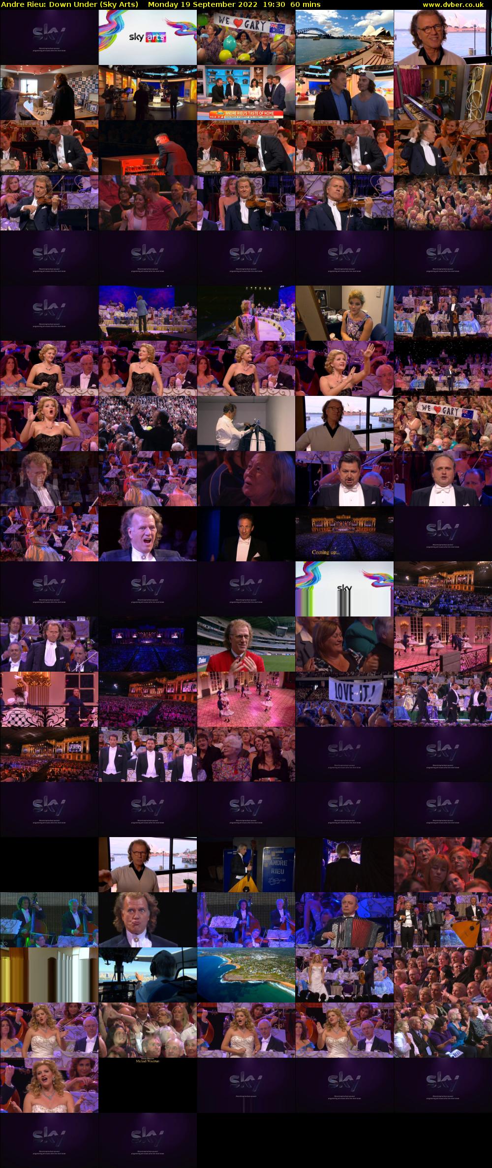 Andre Rieu: Down Under (Sky Arts) Monday 19 September 2022 19:30 - 20:30
