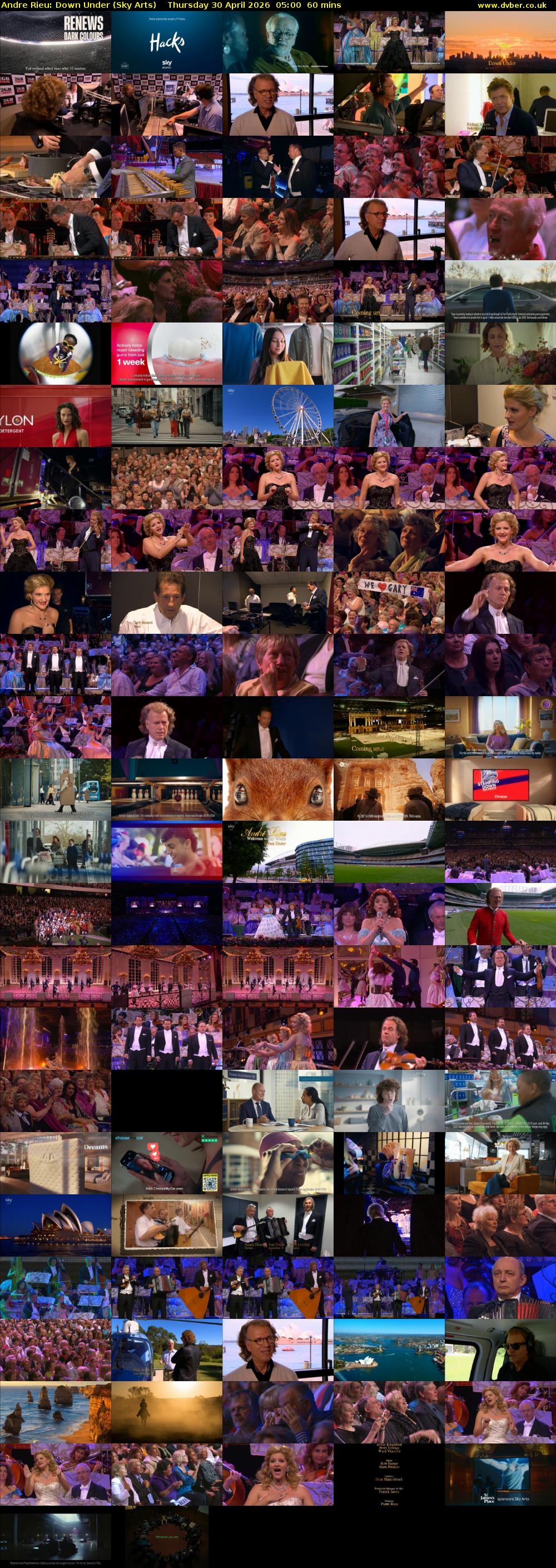 Andre Rieu: Down Under (Sky Arts) Thursday 30 April 2026 05:00 - 06:00