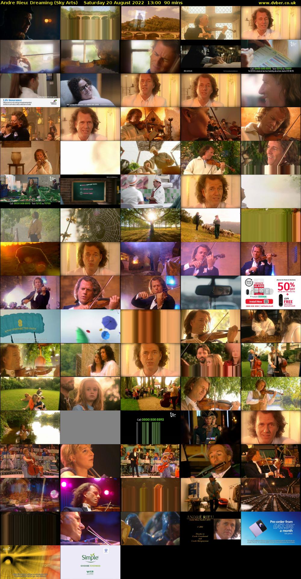 Andre Rieu: Dreaming (Sky Arts) Saturday 20 August 2022 13:00 - 14:30