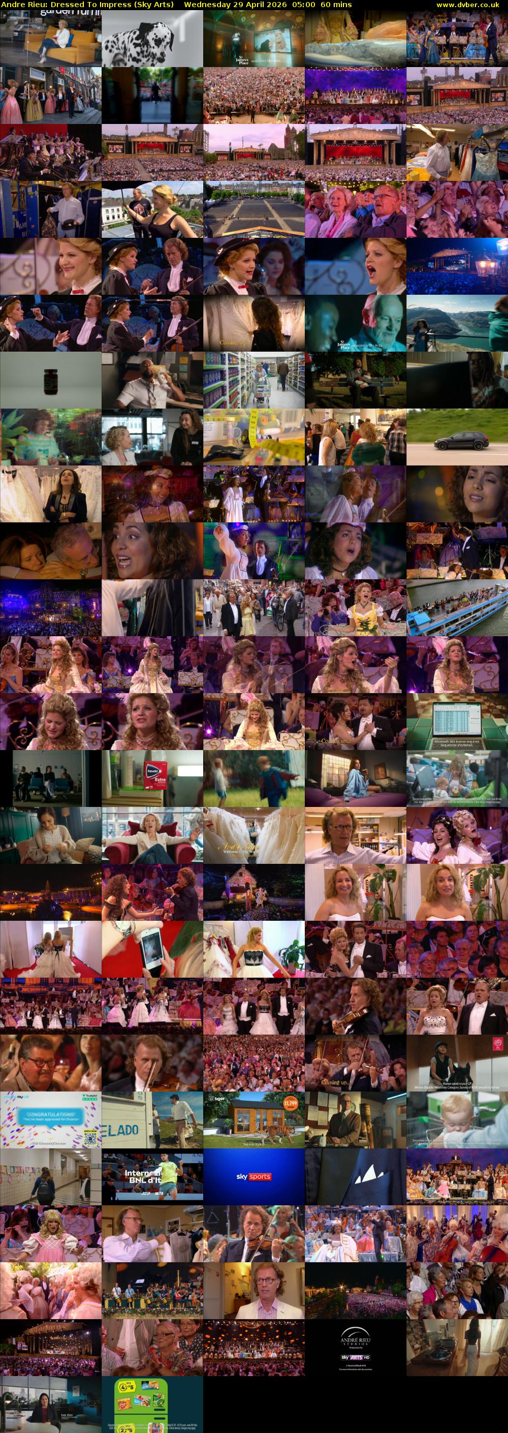 Andre Rieu: Dressed To Impress (Sky Arts) Wednesday 29 April 2026 05:00 - 06:00