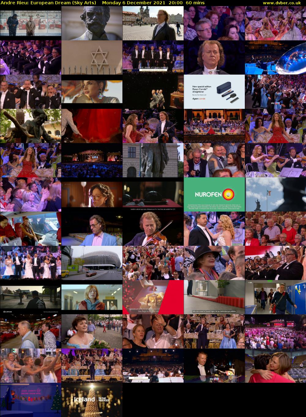 Andre Rieu: European Dream (Sky Arts) Monday 6 December 2021 20:00 - 21:00