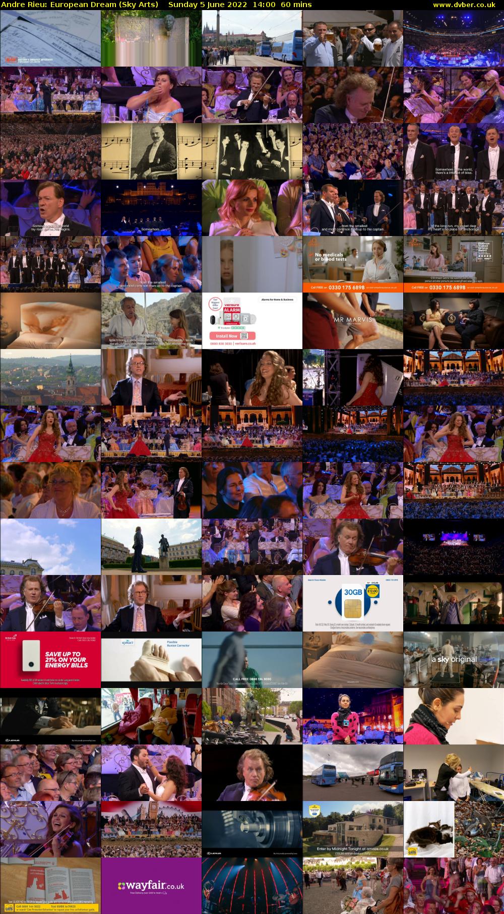Andre Rieu: European Dream (Sky Arts) Sunday 5 June 2022 14:00 - 15:00
