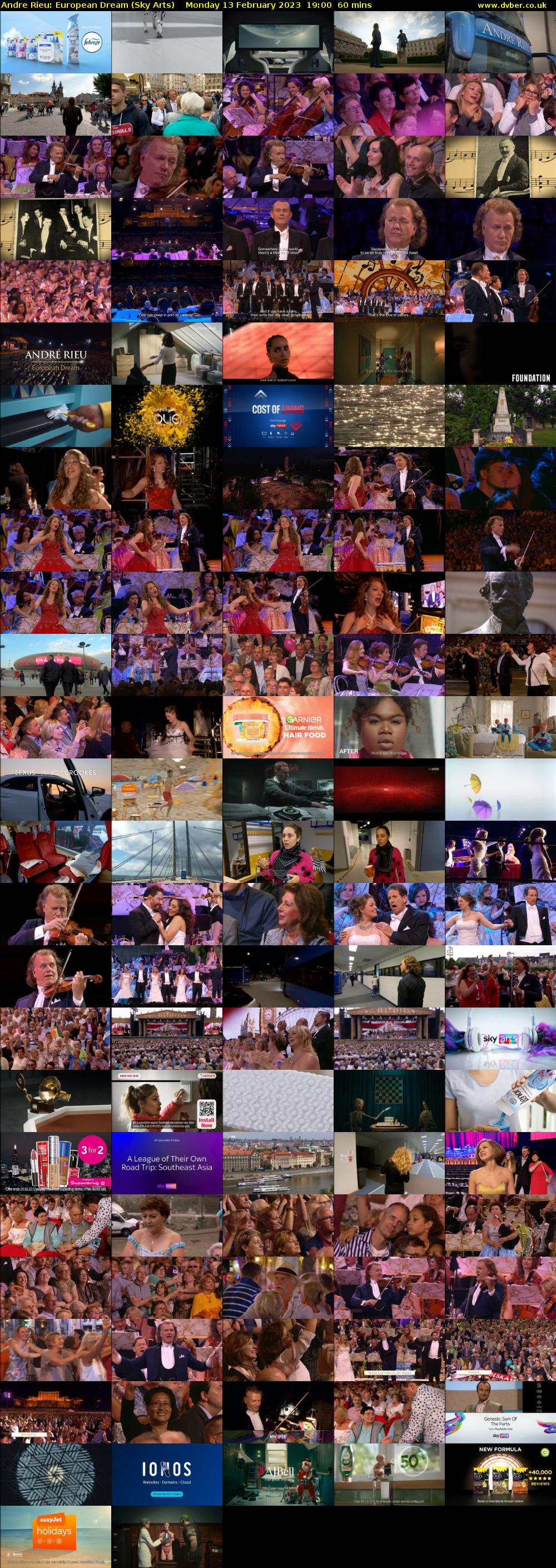 Andre Rieu: European Dream (Sky Arts) Monday 13 February 2023 19:00 - 20:00