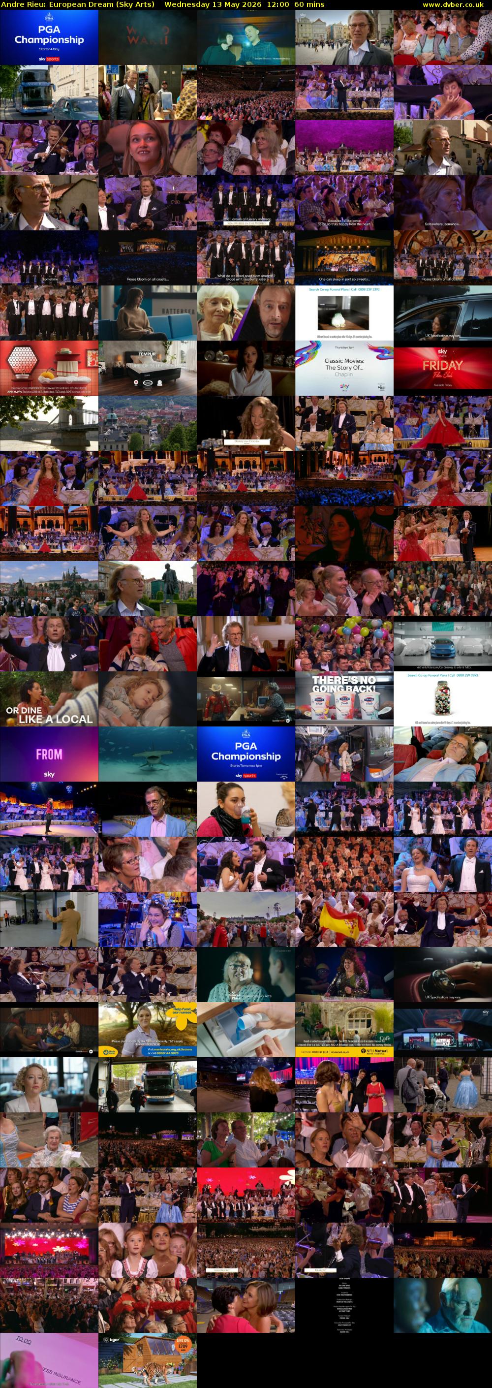 Andre Rieu: European Dream (Sky Arts) Wednesday 13 May 2026 12:00 - 13:00