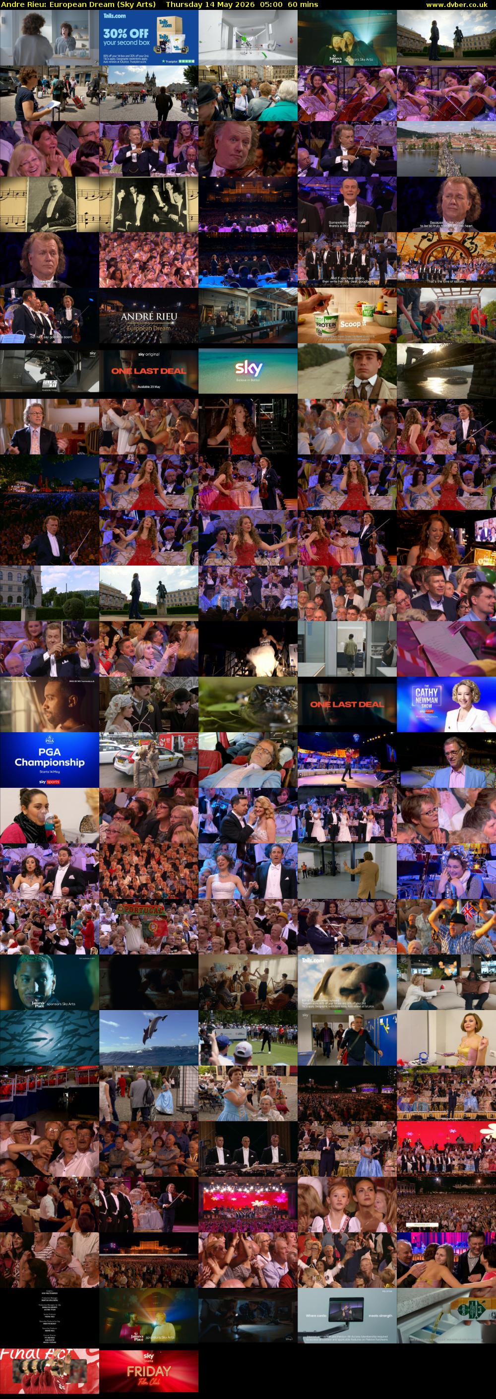 Andre Rieu: European Dream (Sky Arts) Thursday 14 May 2026 05:00 - 06:00