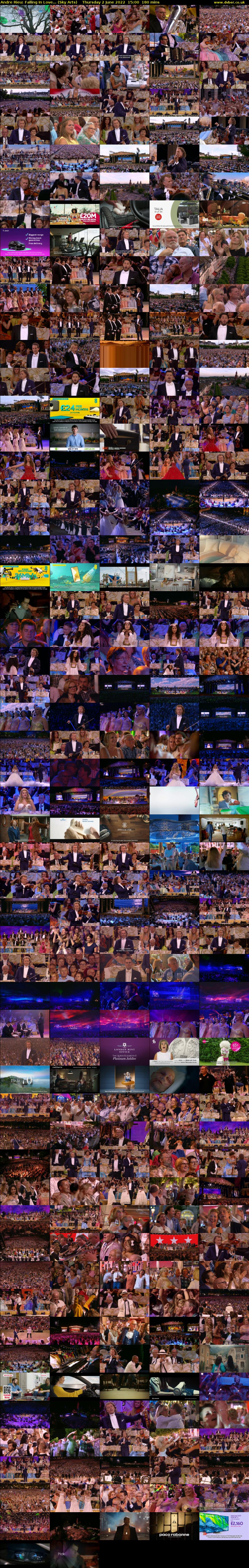 Andre Rieu: Falling In Love... (Sky Arts) Thursday 2 June 2022 15:00 - 18:00