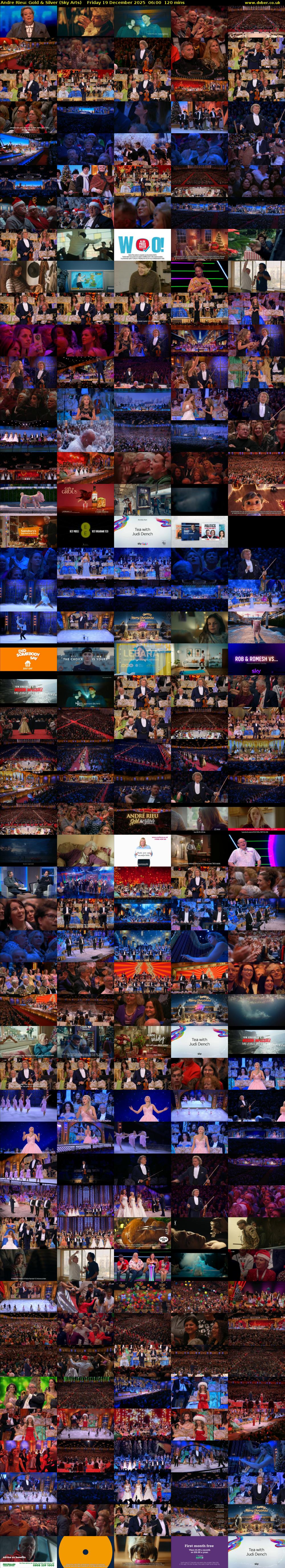 Andre Rieu: Gold & Silver (Sky Arts) Friday 19 December 2025 06:00 - 08:00