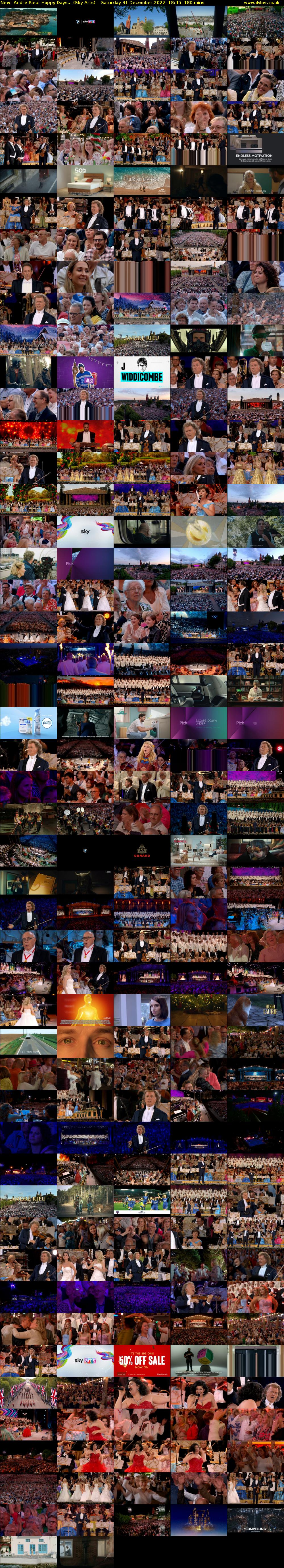 Andre Rieu: Happy Days... (Sky Arts) Saturday 31 December 2022 18:45 - 21:45