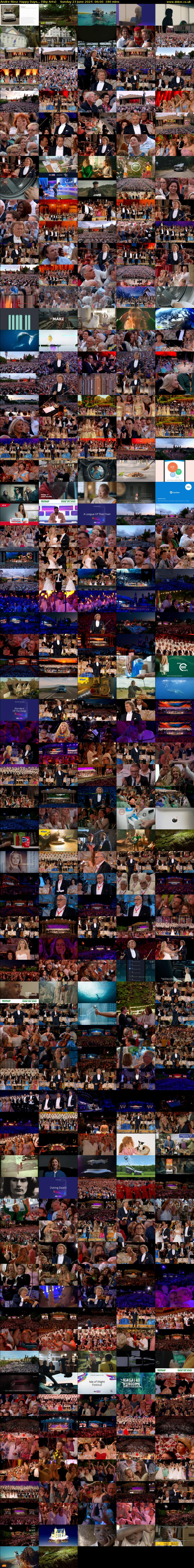 Andre Rieu: Happy Days... (Sky Arts) Sunday 23 June 2024 06:00 - 09:00