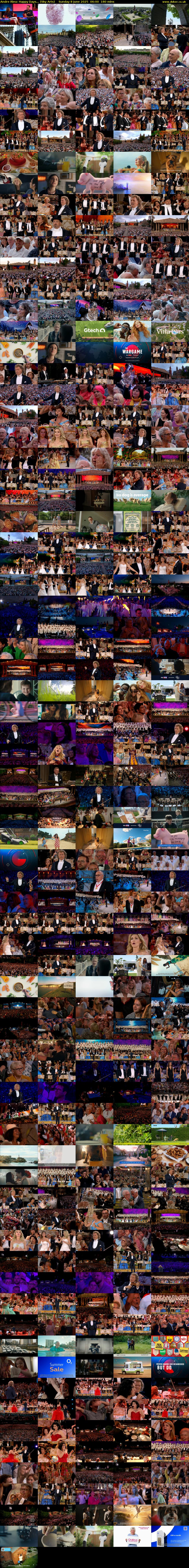 Andre Rieu: Happy Days... (Sky Arts) Sunday 8 June 2025 06:00 - 09:00