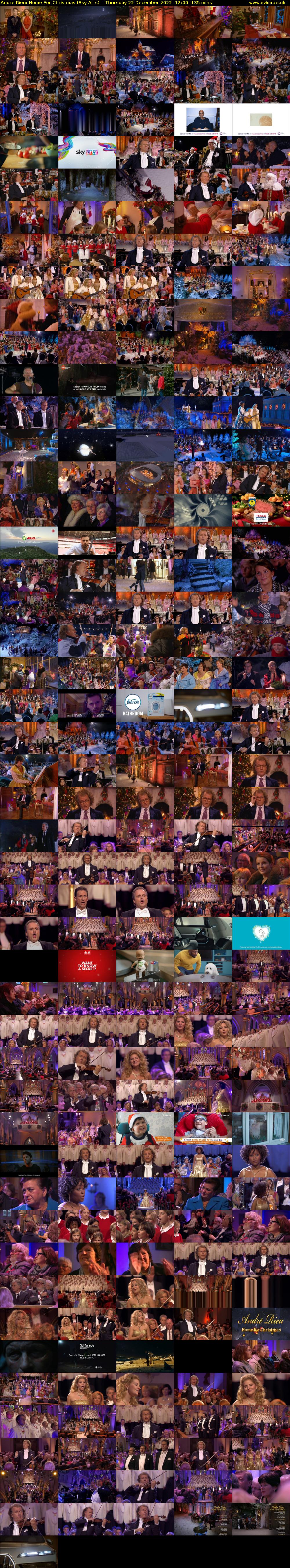 Andre Rieu: Home For Christmas (Sky Arts) Thursday 22 December 2022 12:00 - 14:15