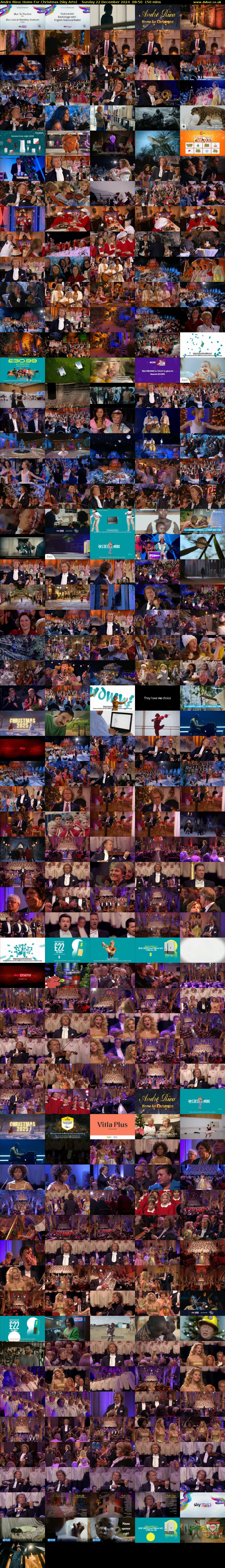 Andre Rieu: Home For Christmas (Sky Arts) Sunday 22 December 2024 08:50 - 11:20