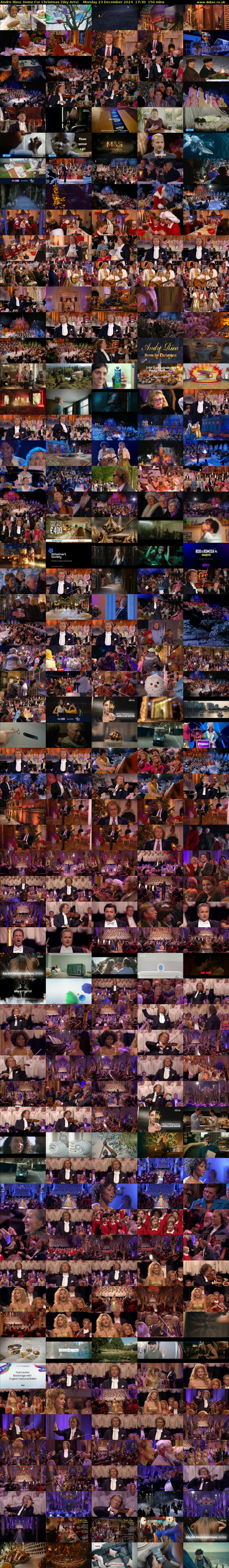 Andre Rieu: Home For Christmas (Sky Arts) Monday 23 December 2024 17:30 - 20:00