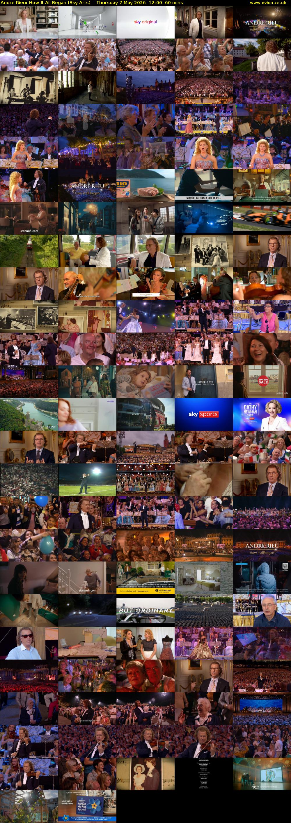 Andre Rieu: How It All Began (Sky Arts) Thursday 7 May 2026 12:00 - 13:00