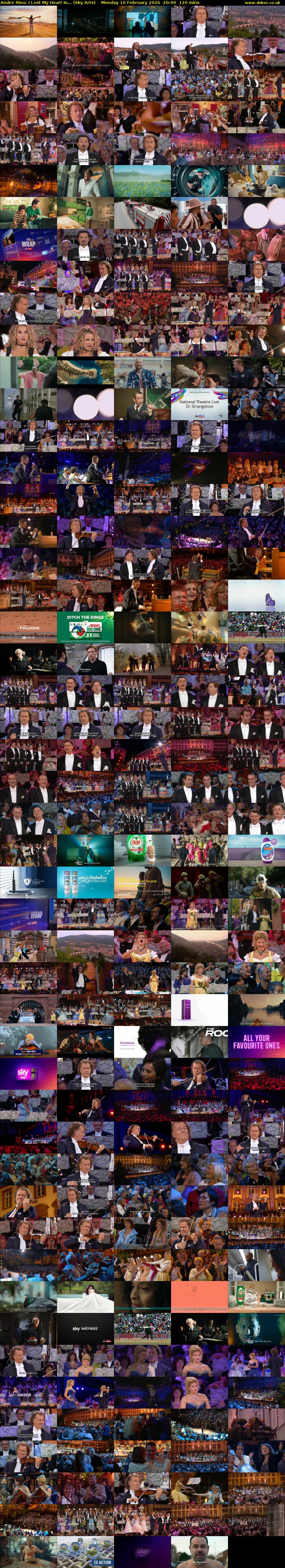 Andre Rieu: I Lost My Heart In... (Sky Arts) Monday 16 February 2026 20:00 - 22:00
