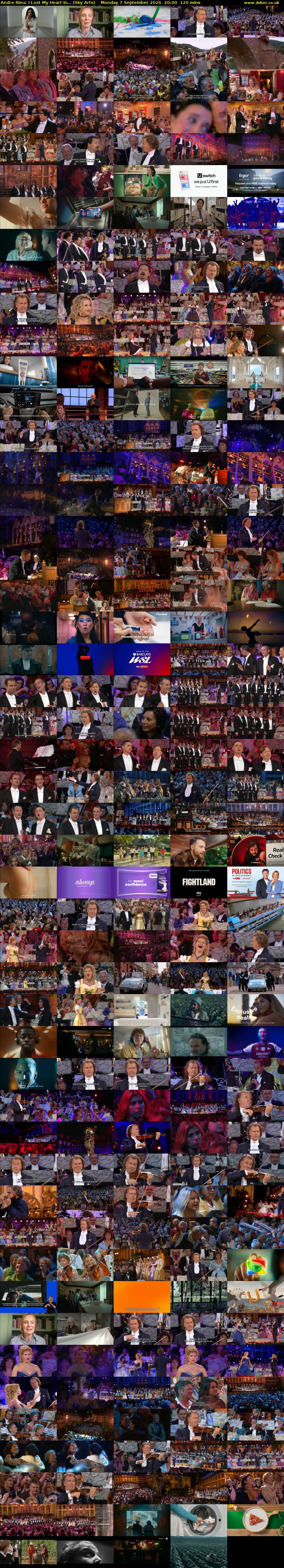 Andre Rieu: I Lost My Heart In... (Sky Arts) Monday 7 September 2026 20:00 - 22:00