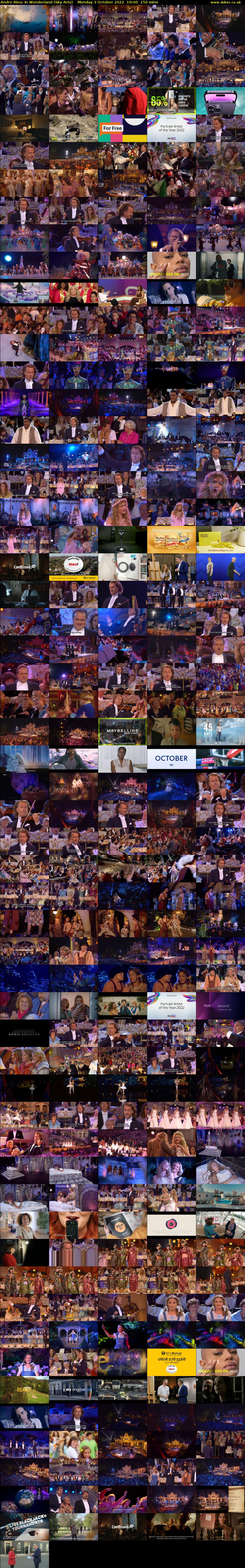 Andre Rieu: In Wonderland (Sky Arts) Monday 3 October 2022 19:00 - 21:30