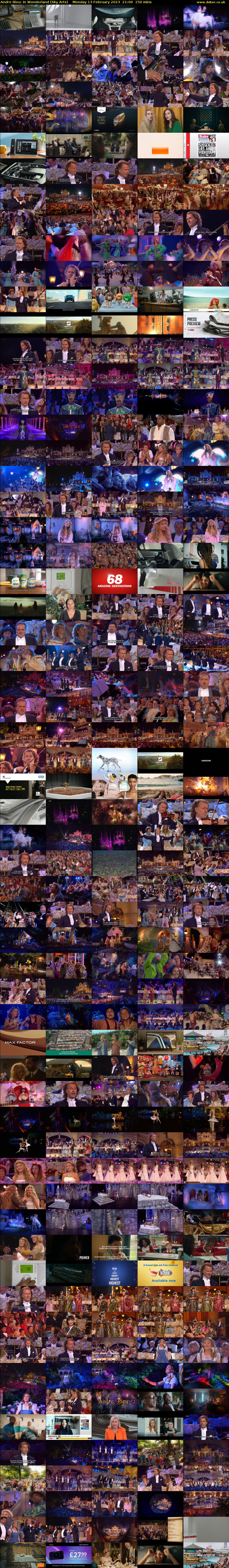 Andre Rieu: In Wonderland (Sky Arts) Monday 13 February 2023 21:00 - 23:30