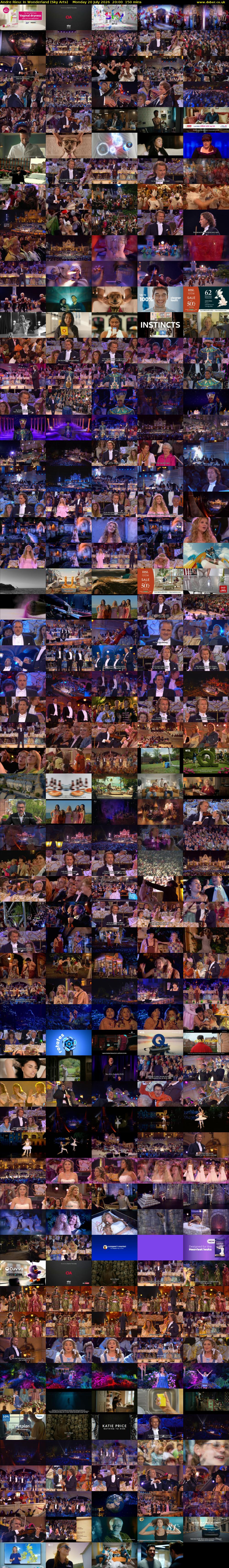 Andre Rieu: In Wonderland (Sky Arts) Monday 20 July 2026 20:00 - 22:30