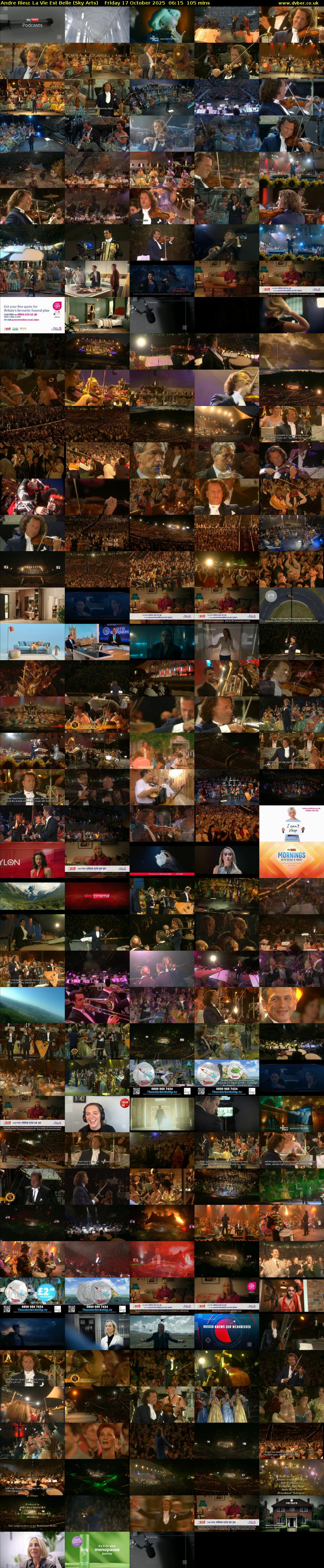 Andre Rieu: La Vie Est Belle (Sky Arts) Friday 17 October 2025 06:15 - 08:00