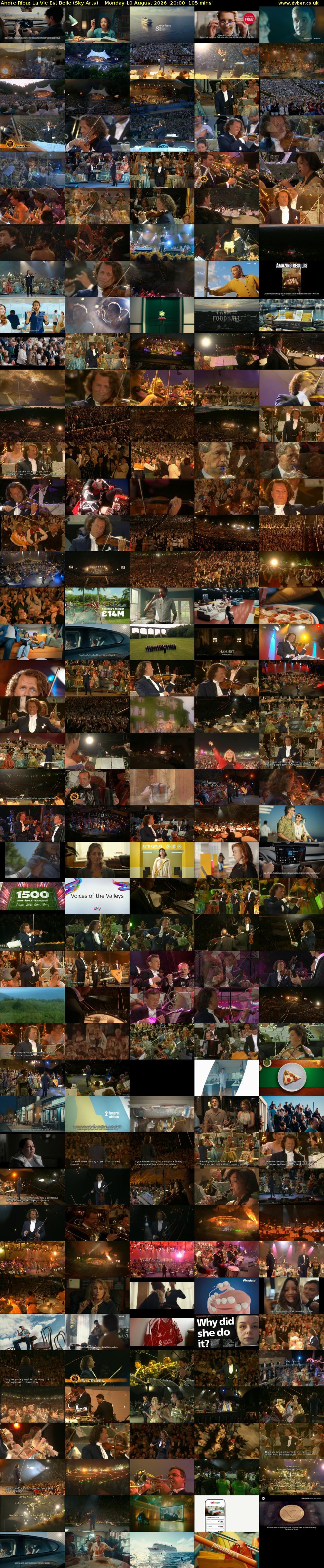 Andre Rieu: La Vie Est Belle (Sky Arts) Monday 10 August 2026 20:00 - 21:45