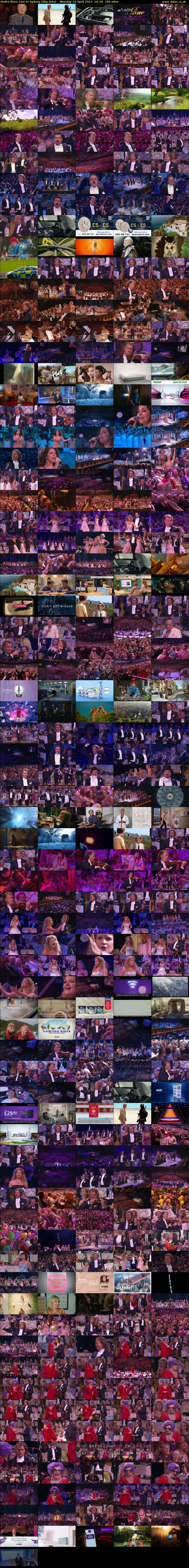 Andre Rieu: Live In Sydney (Sky Arts) Monday 10 April 2023 16:30 - 19:30
