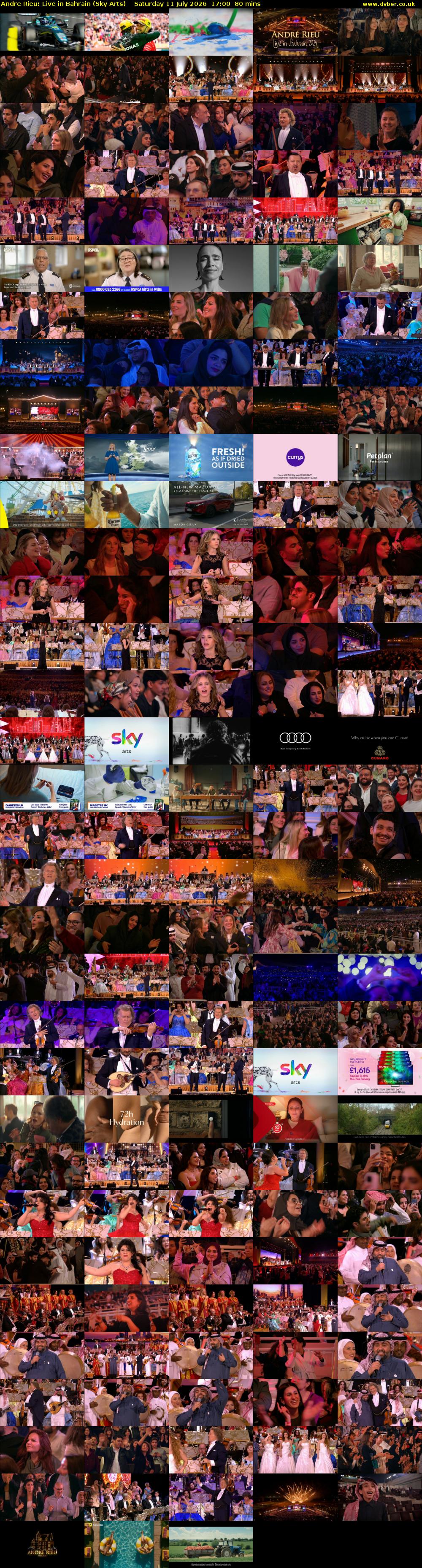 Andre Rieu: Live in Bahrain (Sky Arts) Saturday 11 July 2026 17:00 - 18:20