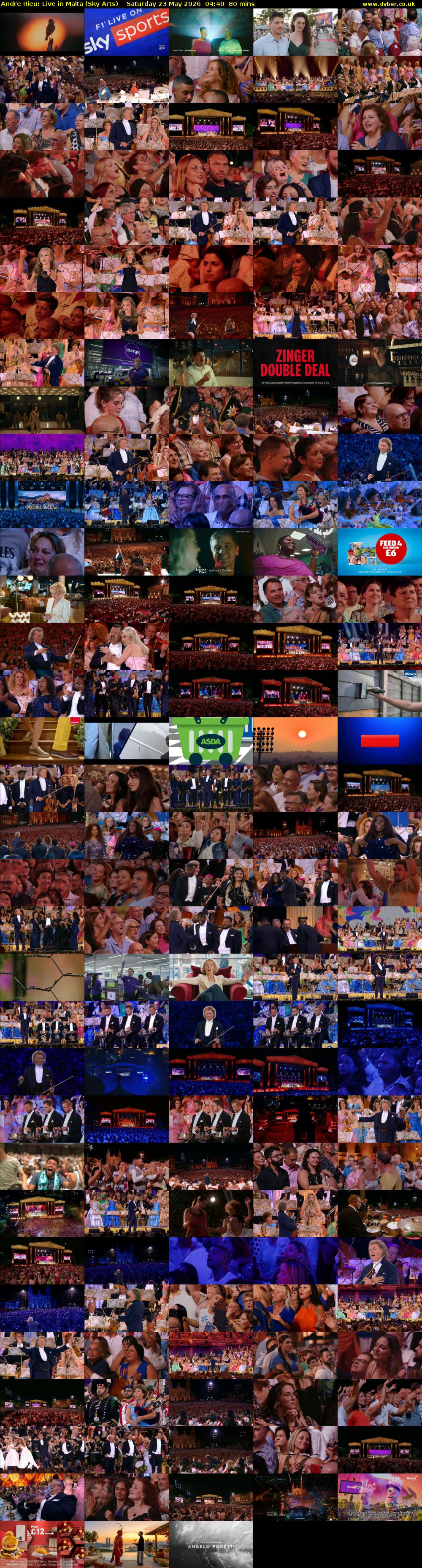 Andre Rieu: Live in Malta (Sky Arts) Saturday 23 May 2026 04:40 - 06:00