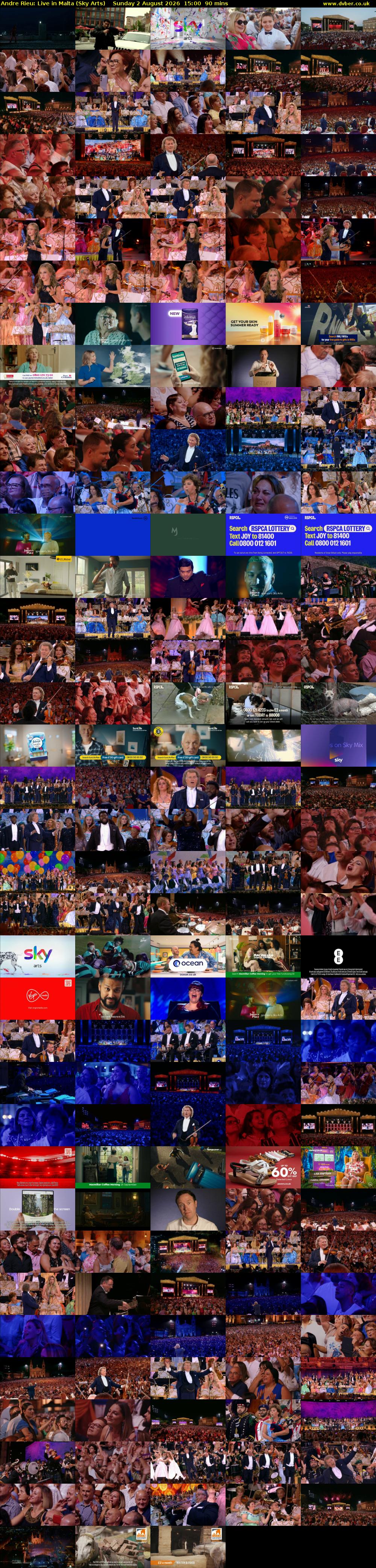 Andre Rieu: Live in Malta (Sky Arts) Sunday 2 August 2026 15:00 - 16:30