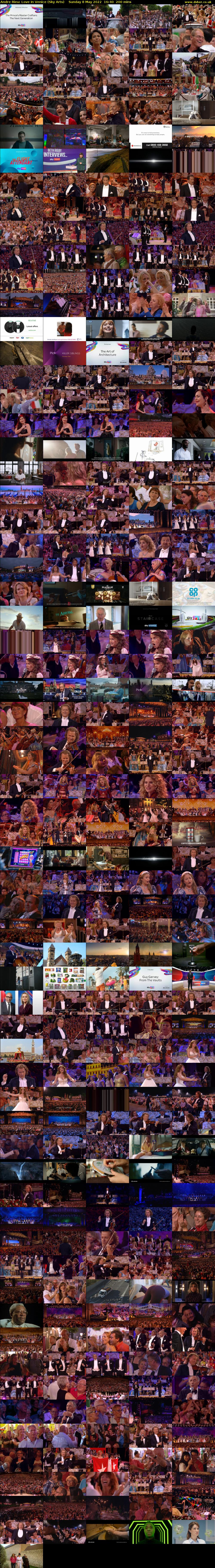 Andre Rieu: Love In Venice (Sky Arts) Sunday 8 May 2022 16:40 - 20:00